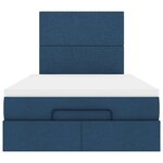 vidaXL Cadre de lit ottoman avec matelas bleu 120x200 cm tissu