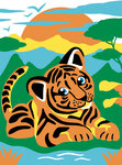 Tableau peinture au numéro pour enfant tifou le tigre
