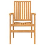 vidaXL Chaises de jardin empilables lot de 2 56 5x57 5x91 cm bois teck