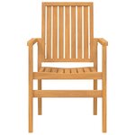 vidaXL Chaises de jardin empilables lot de 2 56 5x57 5x91 cm bois teck