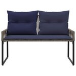 vidaXL Banc extérieur 2 -Seater 4 pc 110 x 59 x 82 cm polyrotin