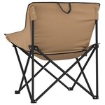 vidaXL Chaise de camping avec poche pliable lot de 2 marron