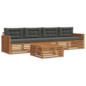 vidaXL Ensemble de canapés d'extérieur 5 Pièces Naturel et Anthracite