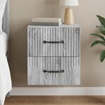 vidaXL Cabinet de chevet mural Sonoma gris 34 5 x 33 x 40 cm