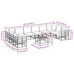 vidaXL Ensemble de canapé de jardin 11 Pièces Noir 70 x 70 x 32 cm