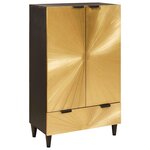vidaXL Meuble d'appoint avec tiroir Noir et or 60 x 33.5 x 100 cm