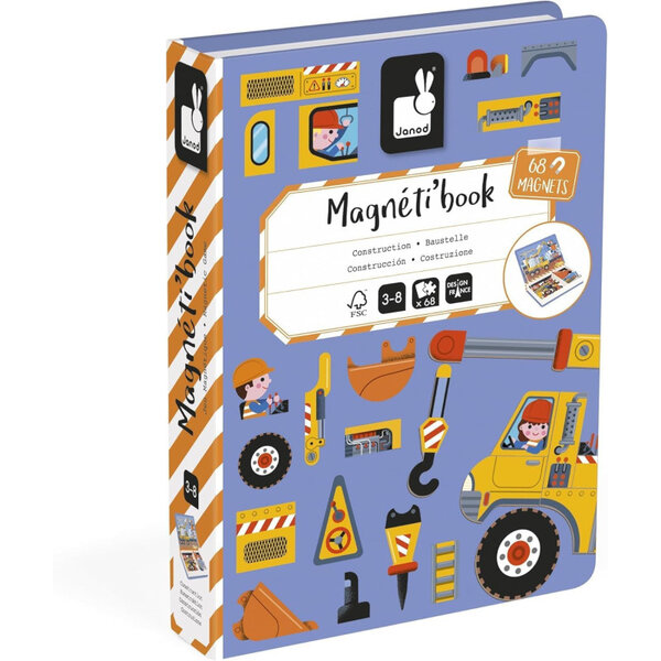 Jeu éducatif - Magnéti'Book - Chantier - 50 magnets + 18 modèles - Invente des histoires - Janod