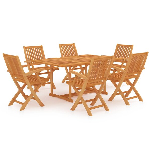 vidaXL Ensemble de salle à manger de jardin 7 Pièces Bois de teck massif