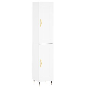 vidaXL Buffet haut Blanc 34 5x34x180 cm Bois d'ingénierie