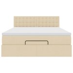 vidaXL Lit ottoman avec matelas et LED crème 140x190 cm tissu