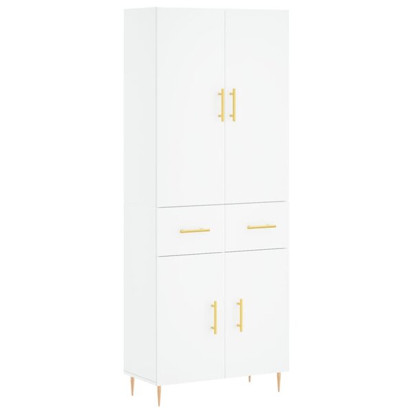 vidaXL Buffet haut Blanc 69 5x34x180 cm Bois d'ingénierie