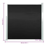 vidaXL Auvent latéral rétractable 140 x 300 cm Noir