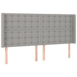 vidaXL Tête de lit avec oreilles Gris clair 163x16x118/128 cm Tissu