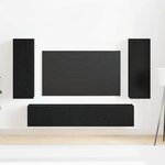 vidaXL Ensemble de 4 Meubles TV - Muraux en Bois d'Oak Noir