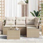 vidaXL Ensemble de canapé de jardin avec coussin 5 Pièces Beige et crème