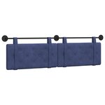 vidaXL Tête de lit suspendue Bleu police Velours