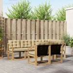 vidaXL Ensemble de canapés d'extérieur 7 Pièces Blanc et Beige
