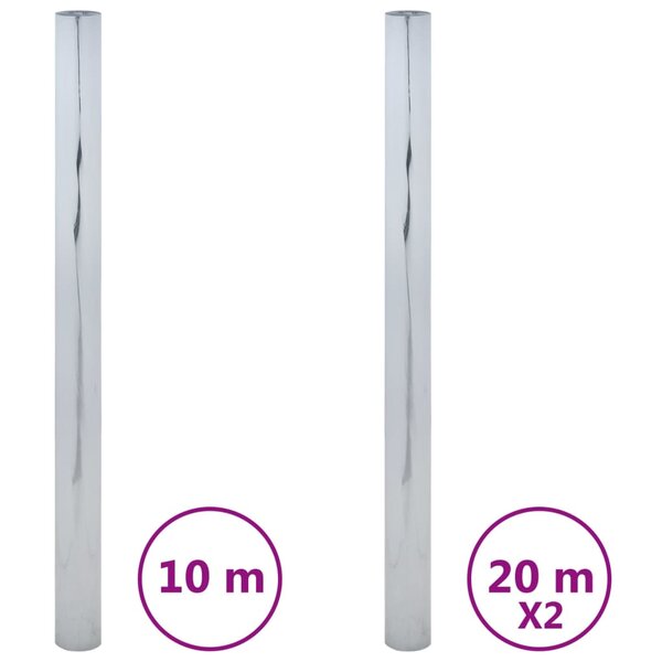 vidaXL Films solaires 3 Pièces effet réfléchissant statique argenté PVC