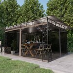 vidaXL Tonnelle avec moustiquaire et lumières LED 4x3x2 73 m Taupe