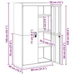 vidaXL Armoire de rangement 2 Pièces Jaune moutarde 80 x 40 x 140 cm