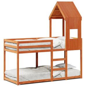 vidaXL Lit superposé sans matelas cire marron 75x190 cm pin massif