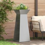 vidaXL Porte-plante sur pilier de jardin avec un bol de 40x40x100 cm en inox.