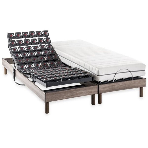 Ensemble matelas + sommier relaxation électrique- 2 x 80 x 200 cm - Matelas ressorts ensachés