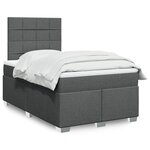 vidaXL Sommier à lattes de lit avec matelas Gris foncé 120x200cm Tissu