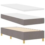 vidaXL Lit à ressort LED avec matelas Taupe 80 x 200 cm tissu