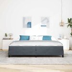 vidaXL Lit boxspring avec matelas Gris foncé 200 x 200 cm Velours