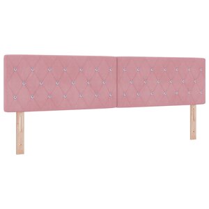 Headboard vidaXL Boutons en cristal Capitonnés Rose 180 cm Velours