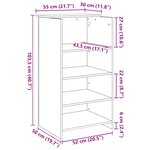 vidaXL Bureau de réception chêne fumé 55x50x103 5 cm bois d'ingénierie