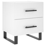 vidaXL Table de chevet blanc 40x35x47 5 cm bois d’ingénierie