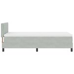 vidaXL Lit à ressort LED avec matelas Gris clair 100 x 200 cm Velours