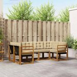 vidaXL Ensemble de canapés d'extérieur 6 Pièces Naturel et Beige
