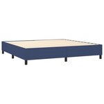 vidaXL Sommier à lattes de lit matelas et LED Bleu 200x200 cm Tissu