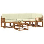 vidaXL Ensemble de canapés d'extérieur 6 pc Naturel et Crème