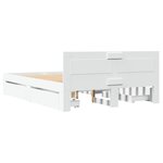 vidaXL Cadre de lit et tête de lit sans matelas blanc 135x190 cm
