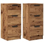 vidaXL Buffets 2 Pièces vieux bois 30x30x70 cm bois d'ingénierie