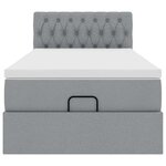 vidaXL Lit ottoman avec matelas et LED Gris clair 80x200cm tissu