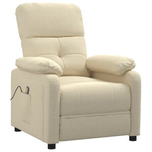vidaXL Fauteuil de massage Crème Tissu