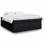 vidaXL Sommier à lattes de lit avec matelas Noir 200x200 cm Tissu
