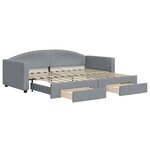 vidaXL Lit de jour avec gigogne et tiroirs sans matelas 90x200 cm