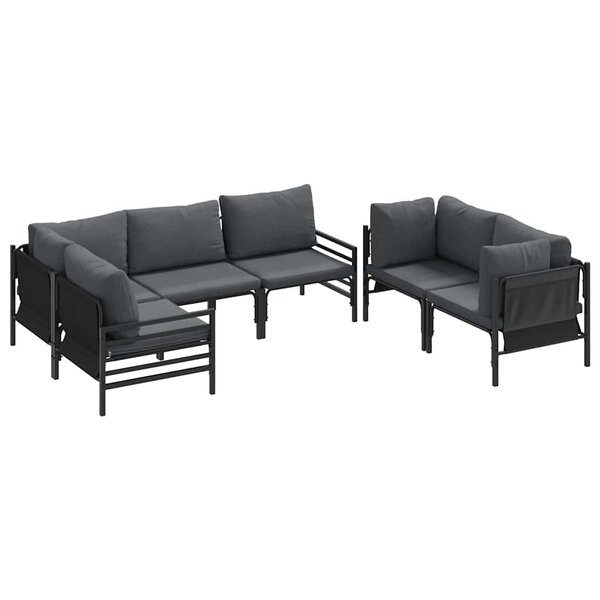 vidaXL Ensemble de canapé de jardin 6 Pièces Anthracite Acier