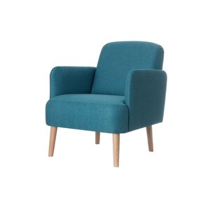 Fauteuil d'accueil Brooks, pieds Hêtre, Tissu bleu