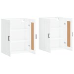vidaXL Armoires murales 2 Pièces blanc brillant bois d'ingénierie