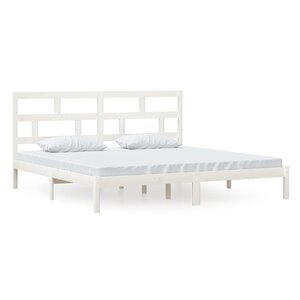 vidaXL Cadre de lit sans matelas blanc bois de pin massif 200x200 cm