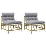 vidaXL Sièges extérieurs 2 pc Gris clair Acier
