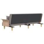 vidaXL Canapé-lit avec accoudoirs taupe tissu