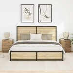 vidaXL Cabinet de chevet avec tiroir 2 Pièces chêne artisanal